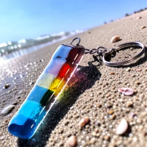 Porte Clé Verre Arc en Ciel