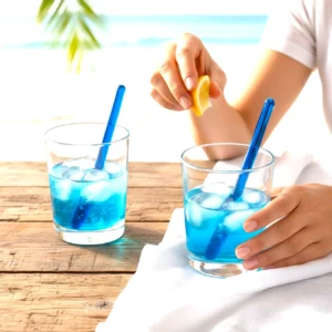 Agitateurs Cocktail en verre bleu