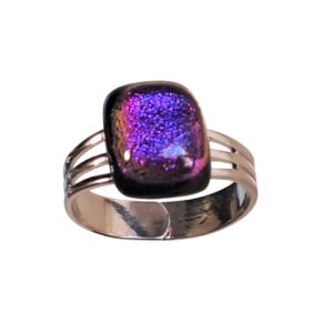 BAGUE AJUSTABLE VERRE DICHROIQUE VIOLET
