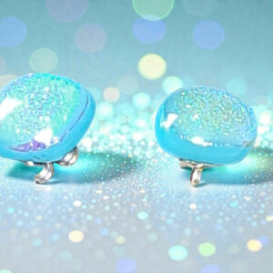 boucle verre dichroïque bleu et acier chirurgical