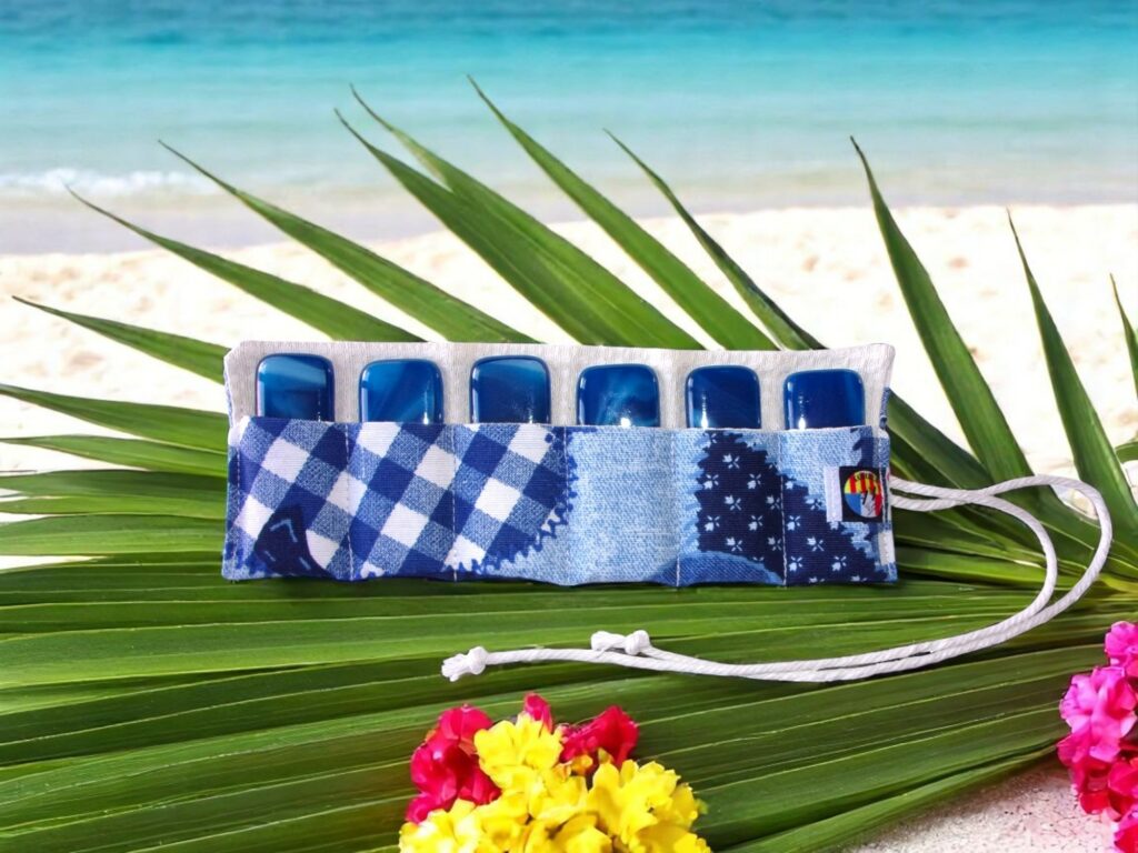 Porte couteaux avec étui en tissu upcycling