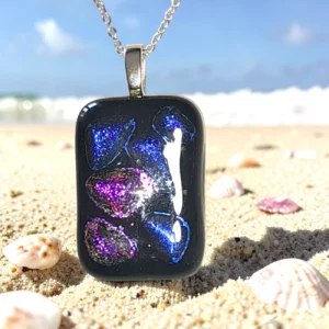 pendentif verre dichroïque multicolore