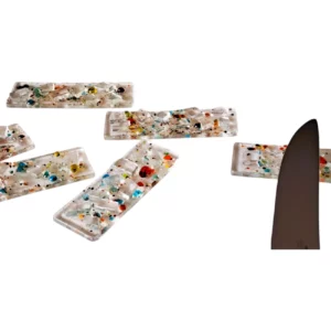 PORTE COUTEAUX VERRE ECLATS MULTICOLORE