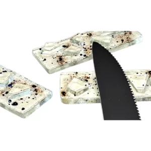 PORTE COUTEAUX VERRE ECLATS NOIR