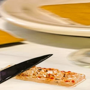 porte-couteaux verre fusionné transparent moucheté fait main France lot 6