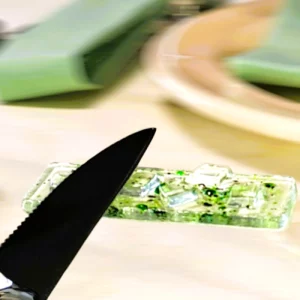 PORTE COUTEAUX VERRE ECLATS VERT