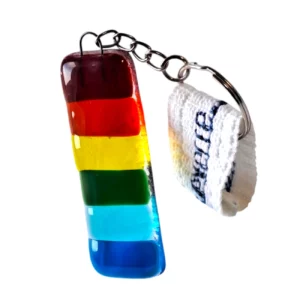 Porte Clé Verre Arc en Ciel