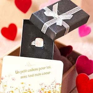 bague ajustable verre dichroique blanc