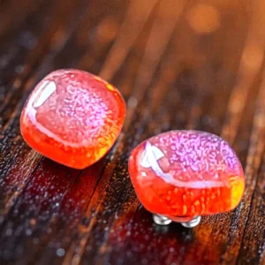 boucle puces verre dichroique Cherry