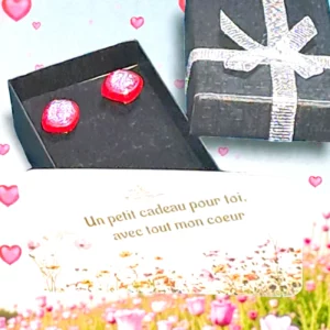 boucle puces verre dichroique Cherry