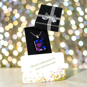 pendentif verre dichroïque multicolore