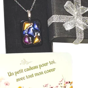 pendentif verre dichroïque multicolore
