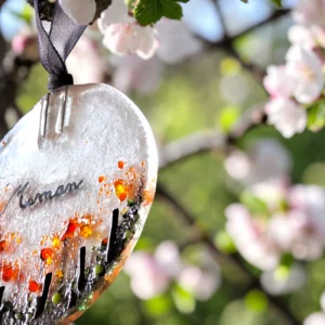 Attrape soleil rond en verre orange