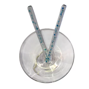Agitateurs Cocktail en verre moucheté bleu