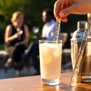 Agitateurs Cocktail en verre multicolore
