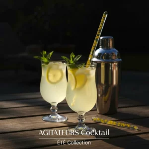 mélangeur cocktail verre jaune bar maison fait main France mélangeur cocktail verre jaune bar maison fait main France