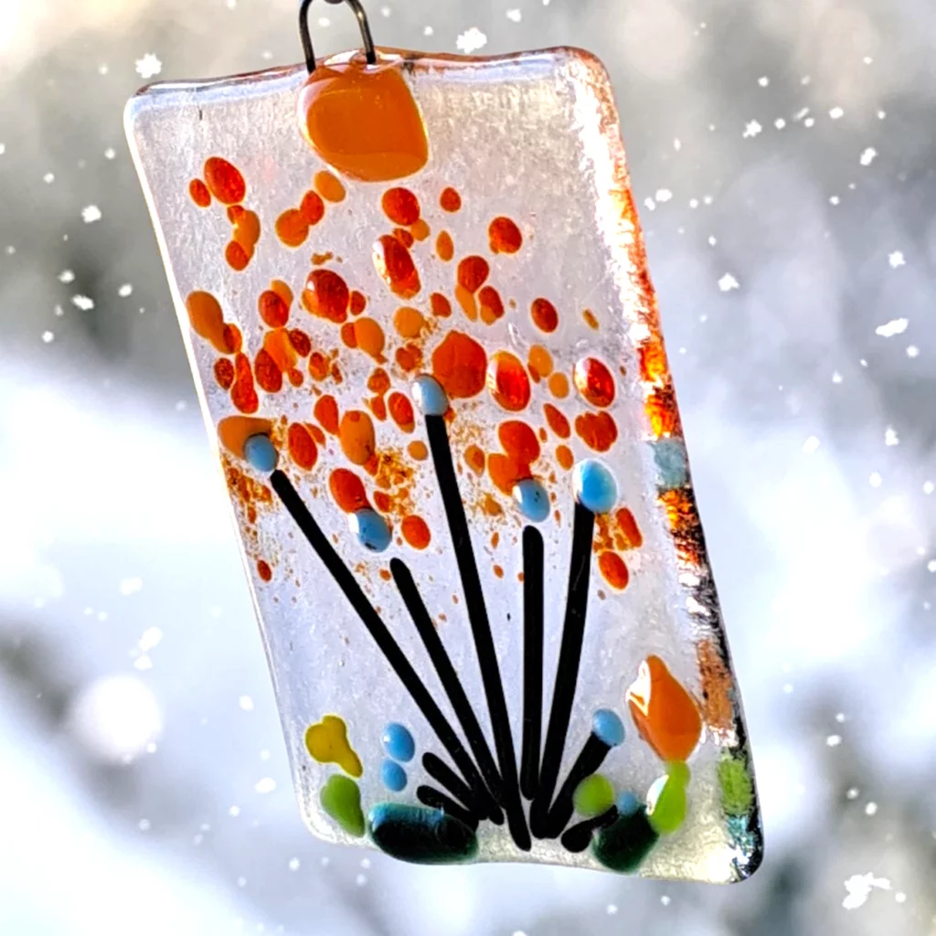 Attrape Soleil en verre orange