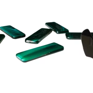 porte-couteaux verre opalin vert foncé fait main France lot 6