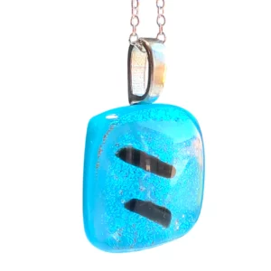 Pendentif Verre Dichroïque Bleu ciel