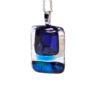 Pendentif Verre Dichroïque Bleu Violet