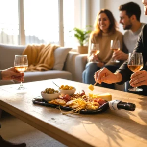 Planche apéro Bouteille fondue Marron