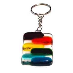 Porte Clés Verre Arc en ciel alterné