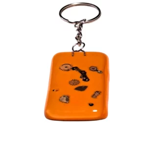 Porte Clés Verre Orange Mécano