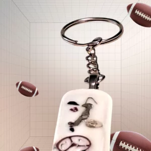 Porte Clés Verre Blanc Mécano