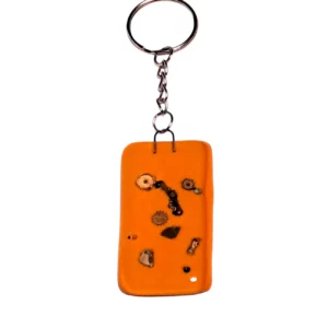 Porte Clés Verre Orange Mécano