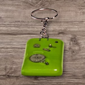 Porte Clés Verre Vert Mécano