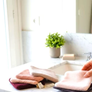 Coffret lingettes bambou multicolore support en verre