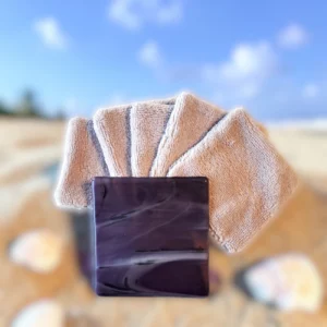 lingettes démaquillantes éponge bambou et support en verre