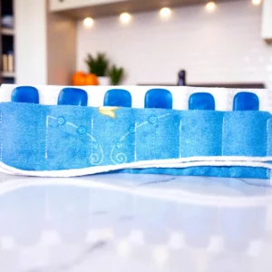 porte couteaux verre bleu artisanal