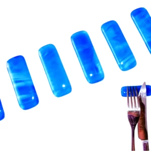 porte couteaux verre bleu artisanal