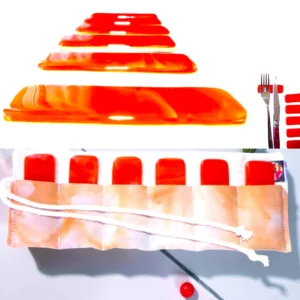porte-couteaux verre orange fait main France lot 6