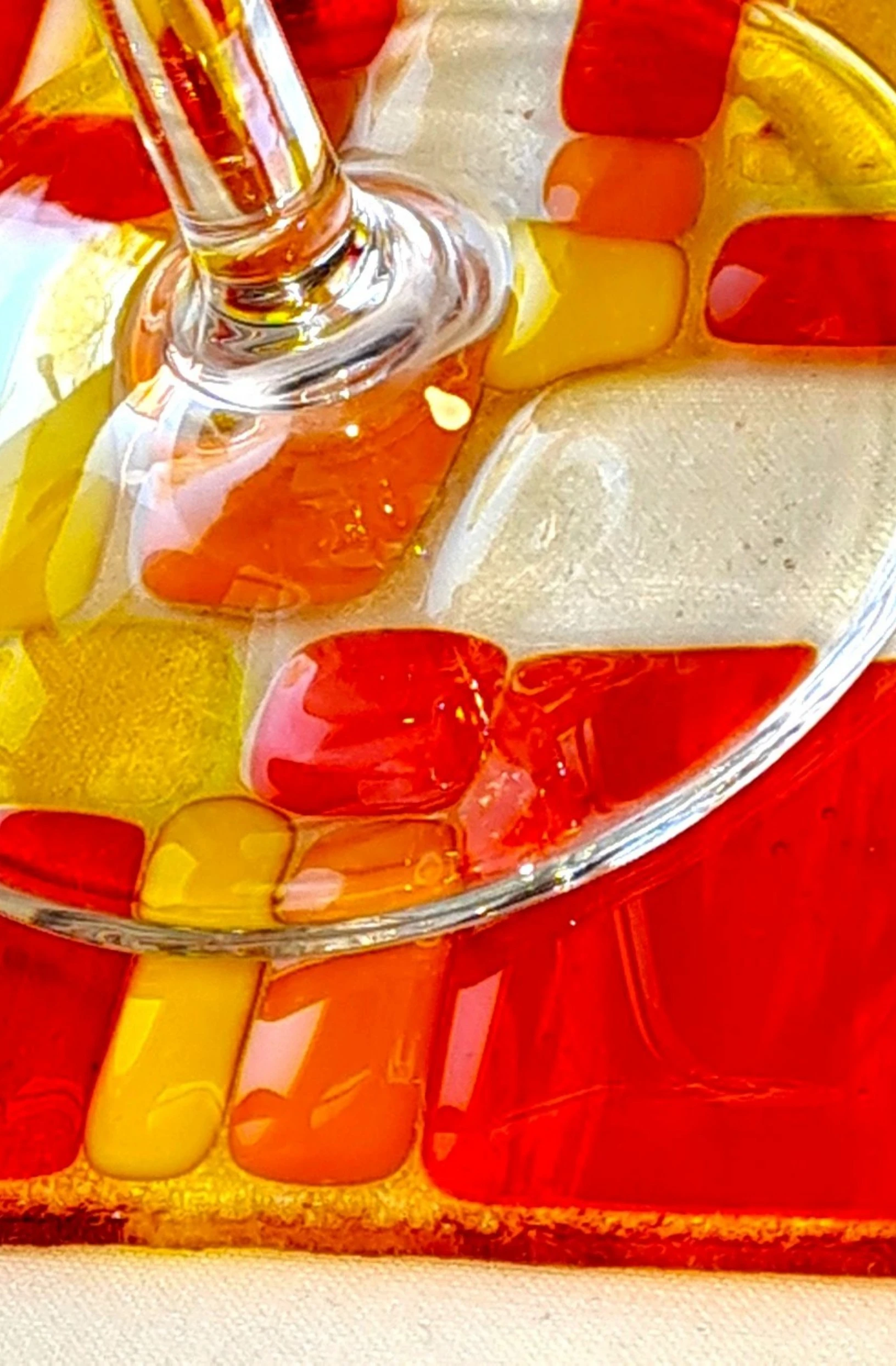 sous verre en verre géométrique orange (3)