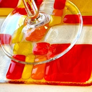 sous-verre verre fusionné orange fait main France Spectrum Oceanside
