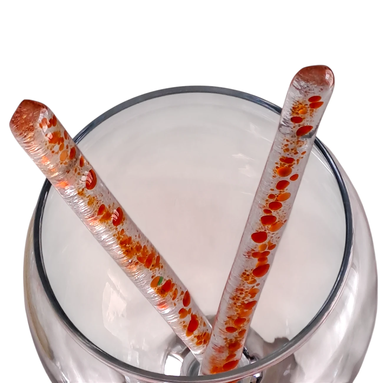 agitateur cocktail verre fusionné transparent orange fait main France