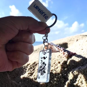 porte-clés verre fusionné mécanisme transparent fait main France