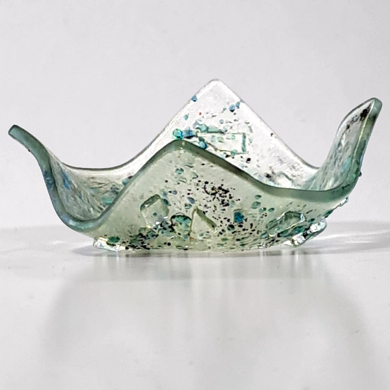 bougeoirs en verre fait main bleu