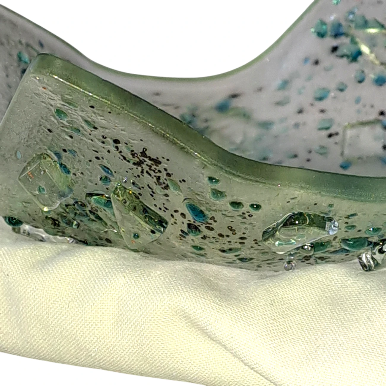 bougeoirs en verre fait main bleu