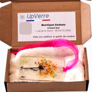Attrape-soleil verre fusionné fait main motif fleur multicolore – upverre Occitanie