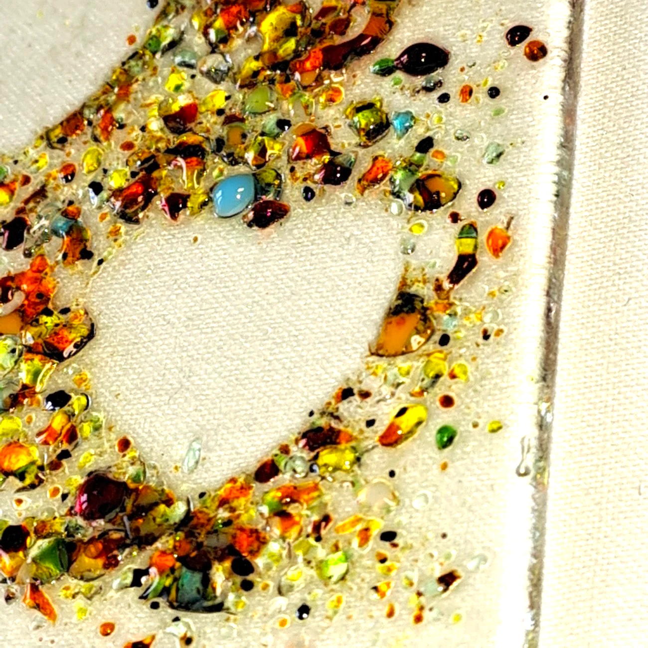 Attrape soleil en verre double coeur multicolore fait main
