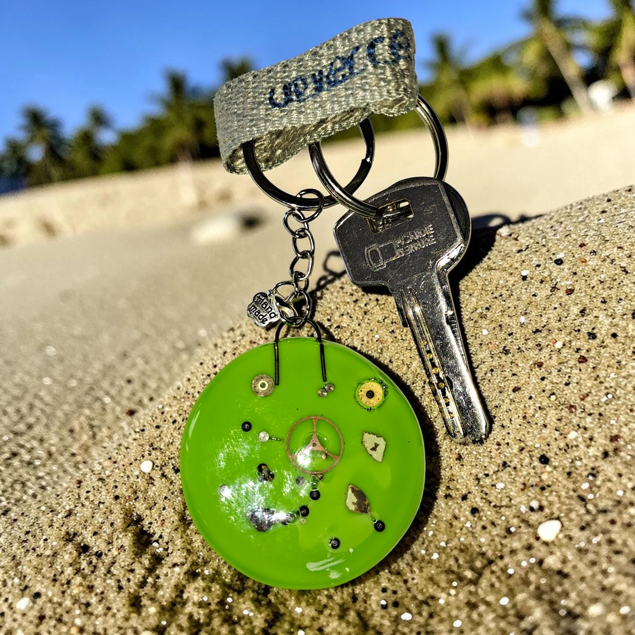 Porte clés original en verre artisanal