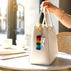 porte-clés original arc-en-ciel verre fait main France porte-clés original arc-en-ciel verre fait main France
