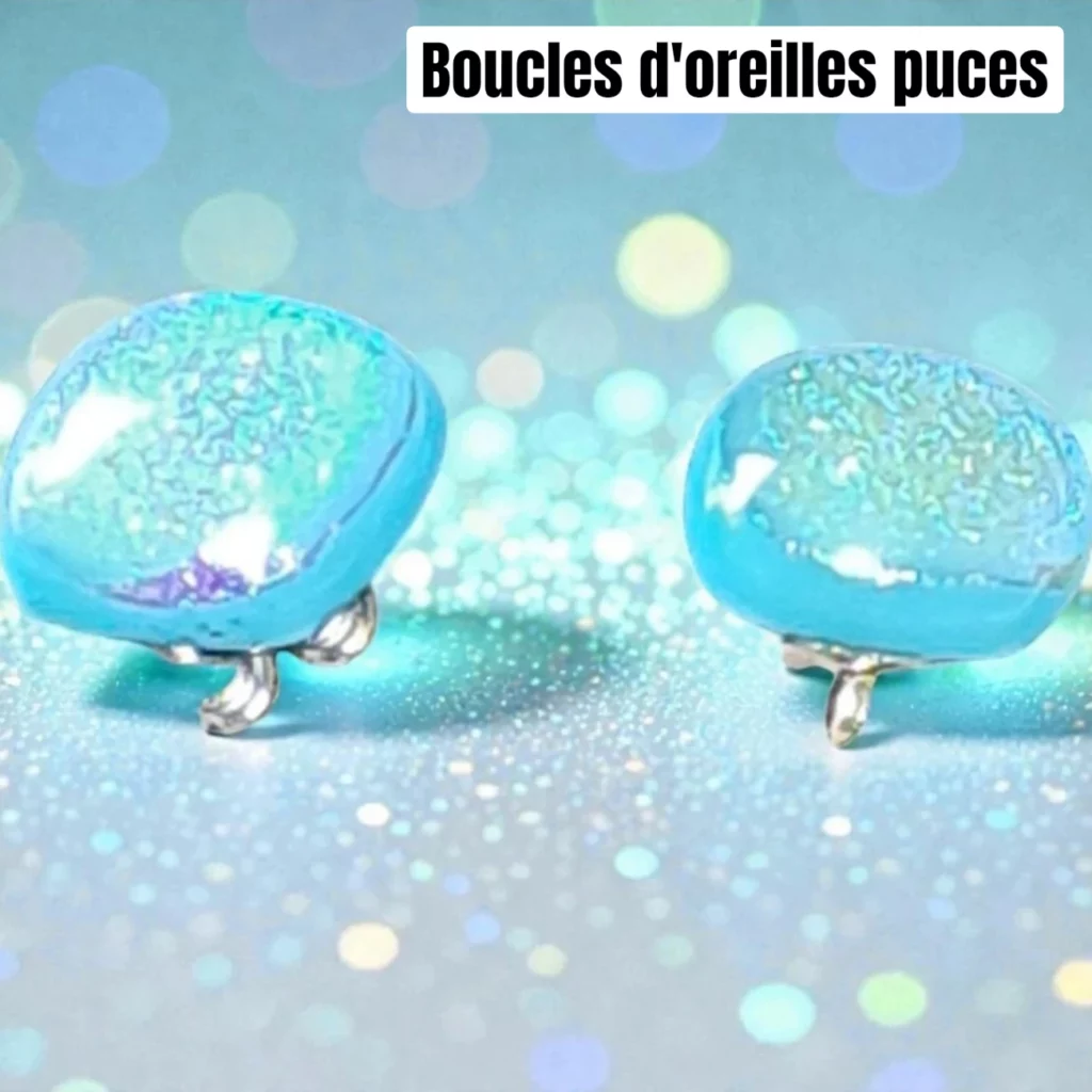 Boucle d'oreilles Puces en verre fusing