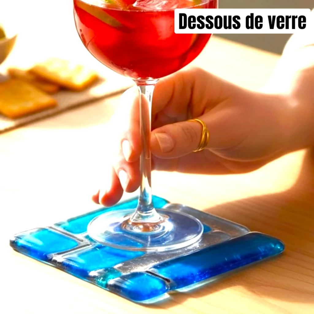 Dessous de verre en verre Bleu