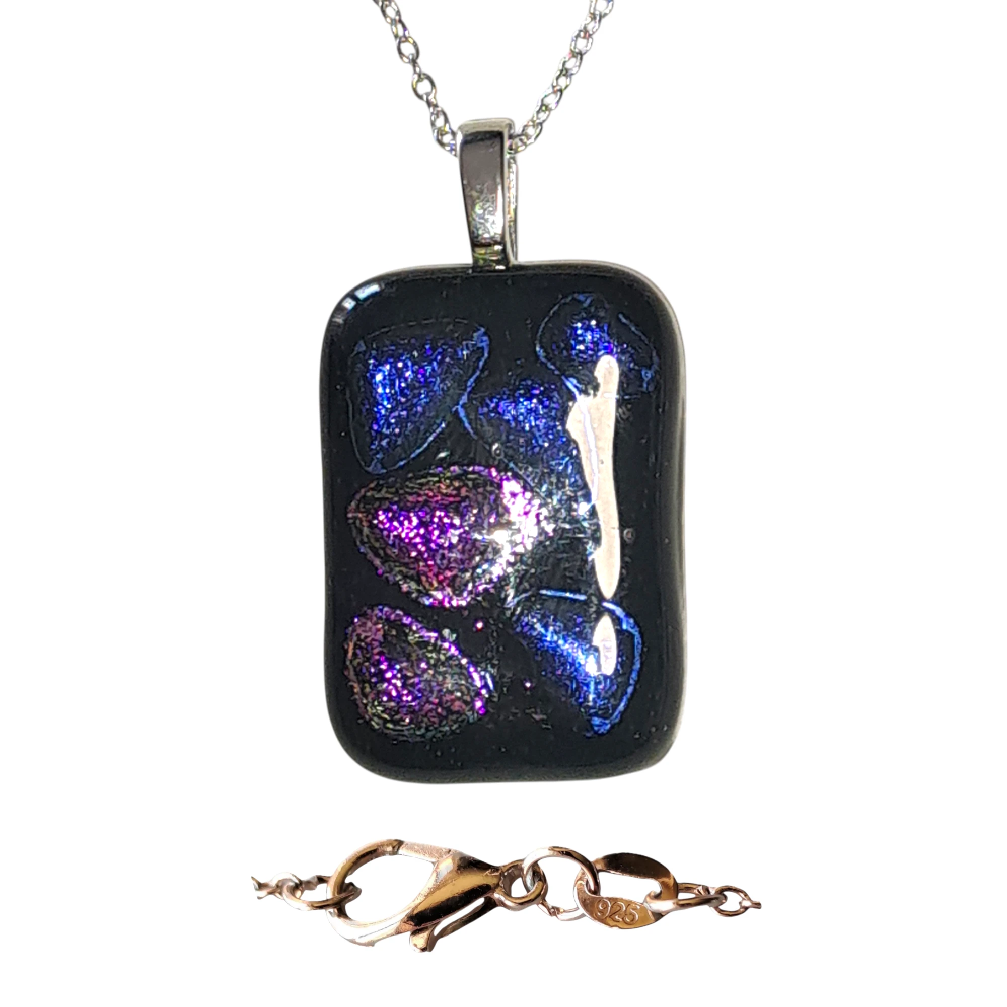 pendentif verre dichroique multicolore