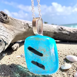Pendentif Verre Dichroïque Bleu