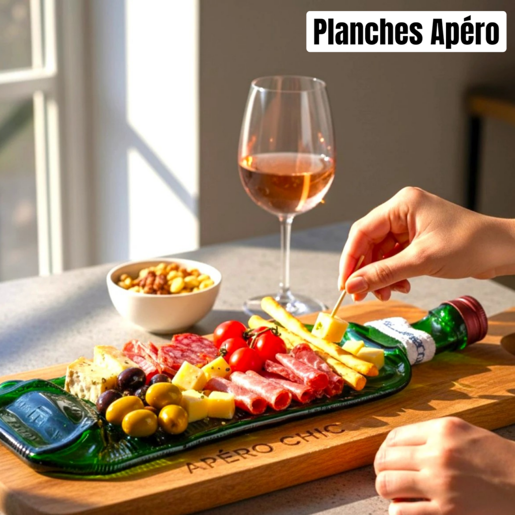 Planche apéro bouteille fondue